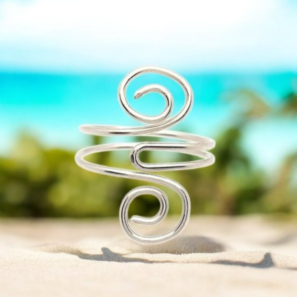 Sterling Silver Loop Toe Ring Adjustable